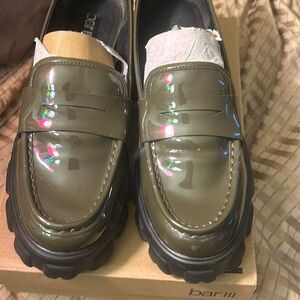 Bar lll Olive Green Faux Patent Leather Paz